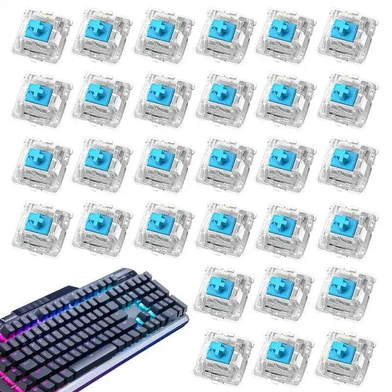30Pcs Switch Mechanical Keyboard Switch 3Pin Clicky Linear Tactile Silent Switches RGB LED SMD Gaming for MX Switch