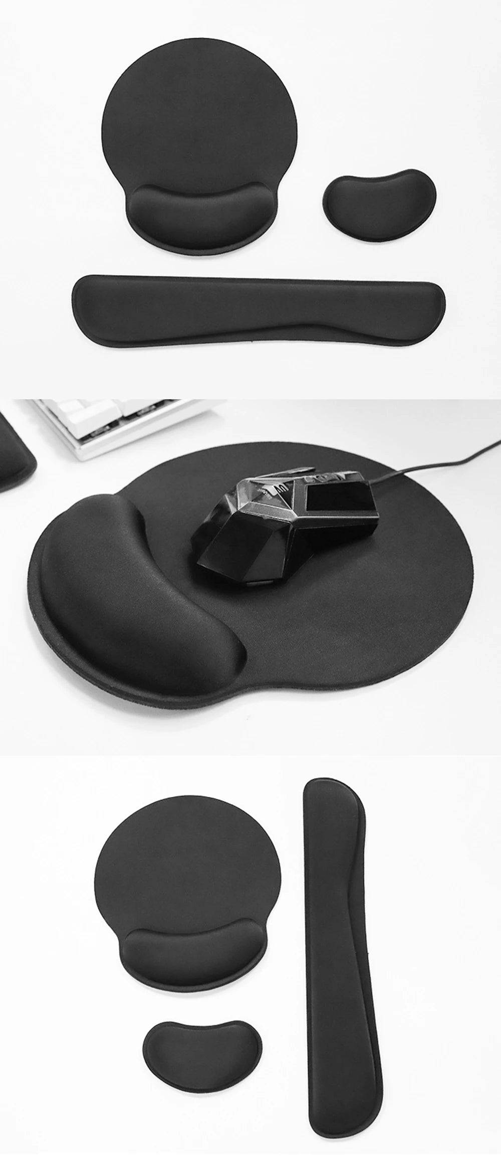 Mouse Pad Memory Foam Mouse Mat Keyboard MousePad Set Ergonomic Wrist Pad Mice Mat ,For Office Computer Laptop moise pad