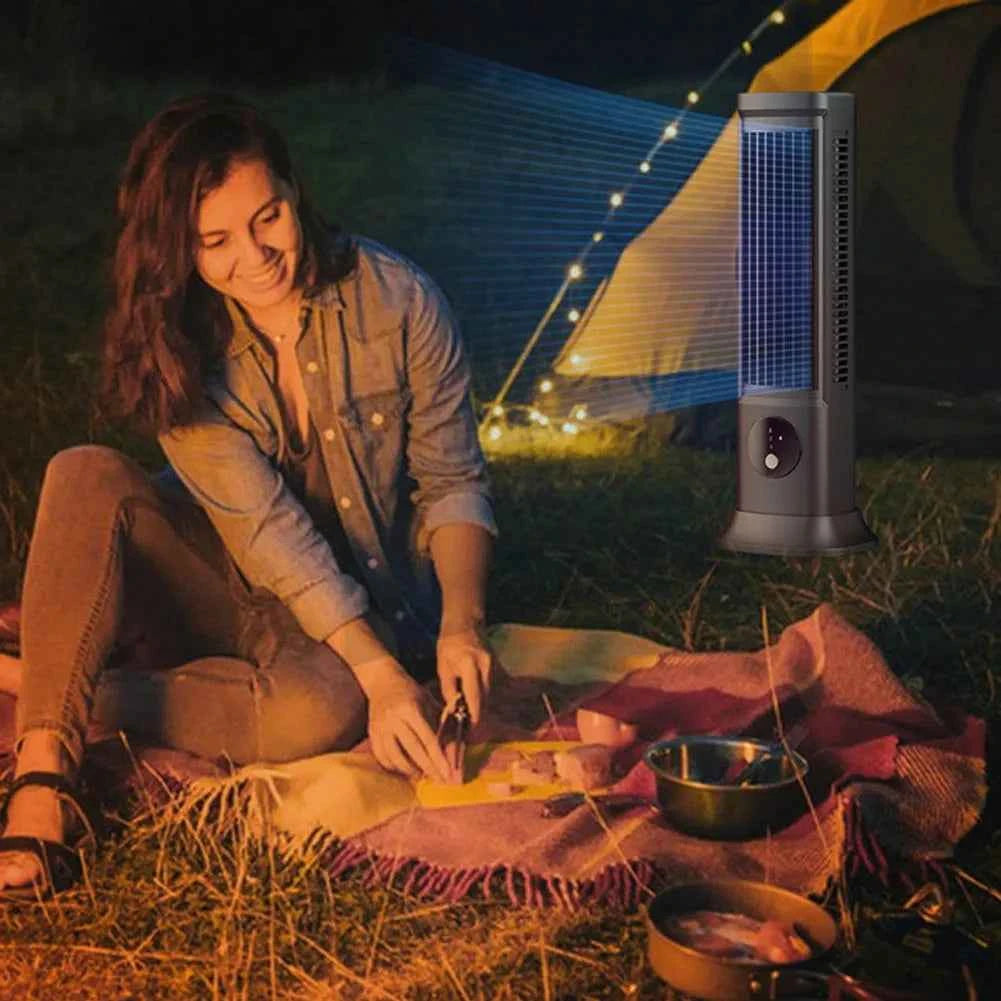 Quiet Bladeless Fan USB Rechargeable 3 Speeds Quiet Air Cooler Desktop Cooling Fan Portable Tower Fan for Home Office Dormitory