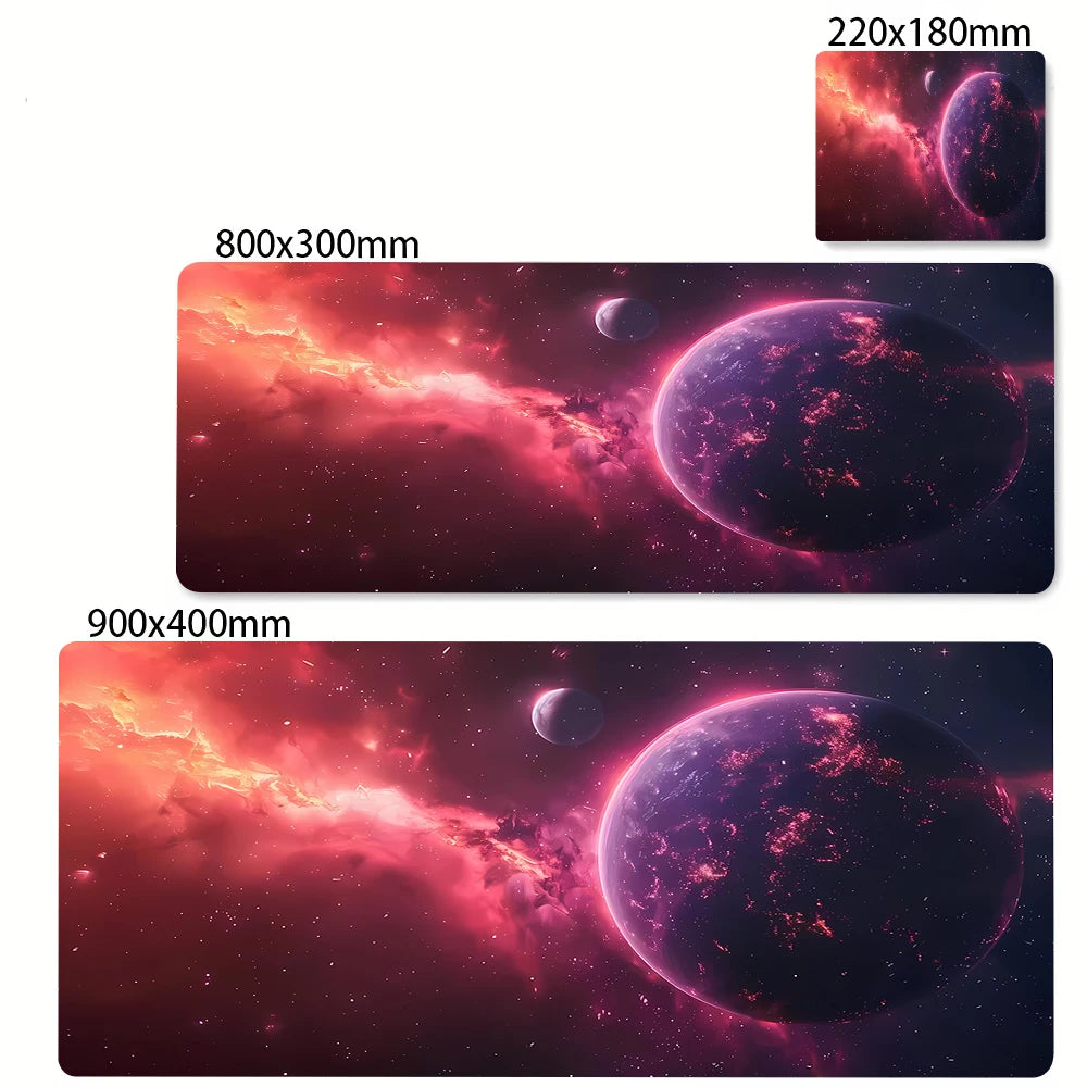Space Earth Starry Sky Mouse Pad Gamer Pc Gaming Accessories Rubber Mat XXL Space Deskmat Keyboard Cabinet Mause Laptops Mats