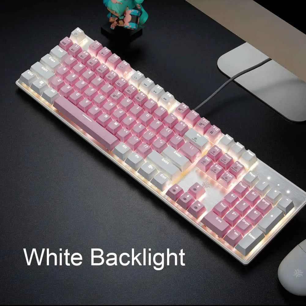 HEXGEARS GK715S Mechanical Keyboard 104key PBT Keycaps Kailh Red Switch Hot Swap White Backlight Gaming Keyboard And Job Typing