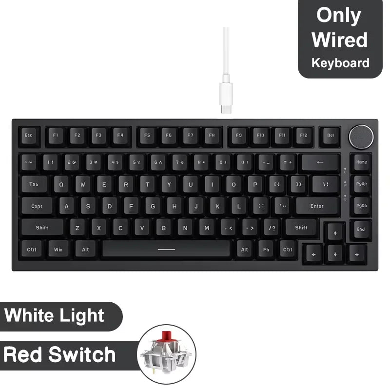 Ajazz AK820/AK820Pro Gaming Mechanical Keyboard Bluetooth 5.1/Wireless/C-Wired Customized Keyboard with Knob Hot Swapping Gasket - WinSupport Tech
