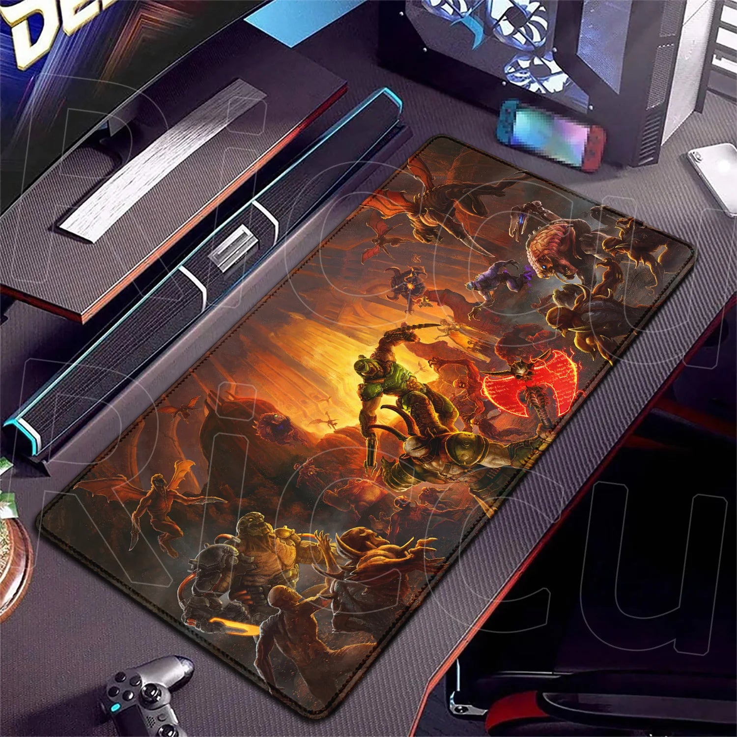 PC accessories 400x900mm Desk Mat Popular games D-Doom Mousepad Large Gaming Mouse Pad LockEdge Computer Keyboard Table DeskMat