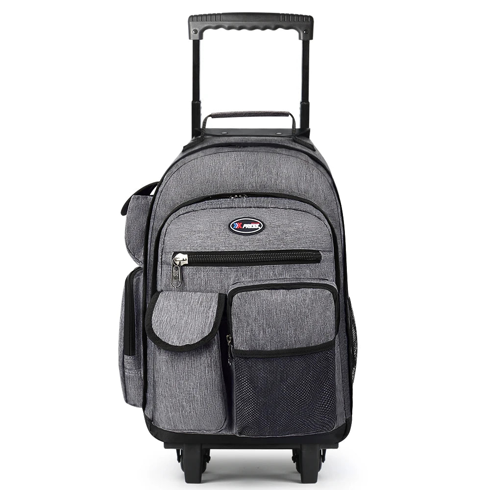 New York XPress 20 inch Travel Backpack With Wheels Hidden Pull Rod Carry On Luggage Weekend Travel Bag For Men Business Trip