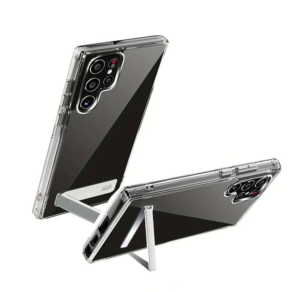 UYUXIO Stand Mobile Phone Case for Samsung Galaxy S25 Ultra  S24 S23 FE S22 Plus Clear Cases with Kickstand Cover with Holder