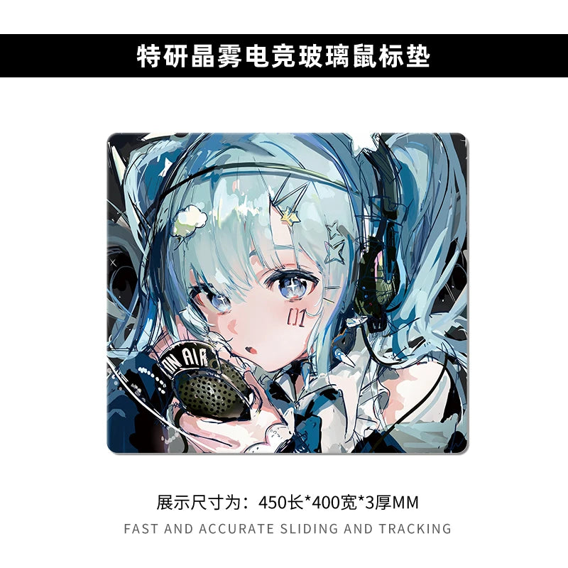 Large Tempered Glass Mouse Pad Extra Large FPS Esports Desk Pad Upgraded Smooth Custom Anti Slip Special Crystal Mist Surface