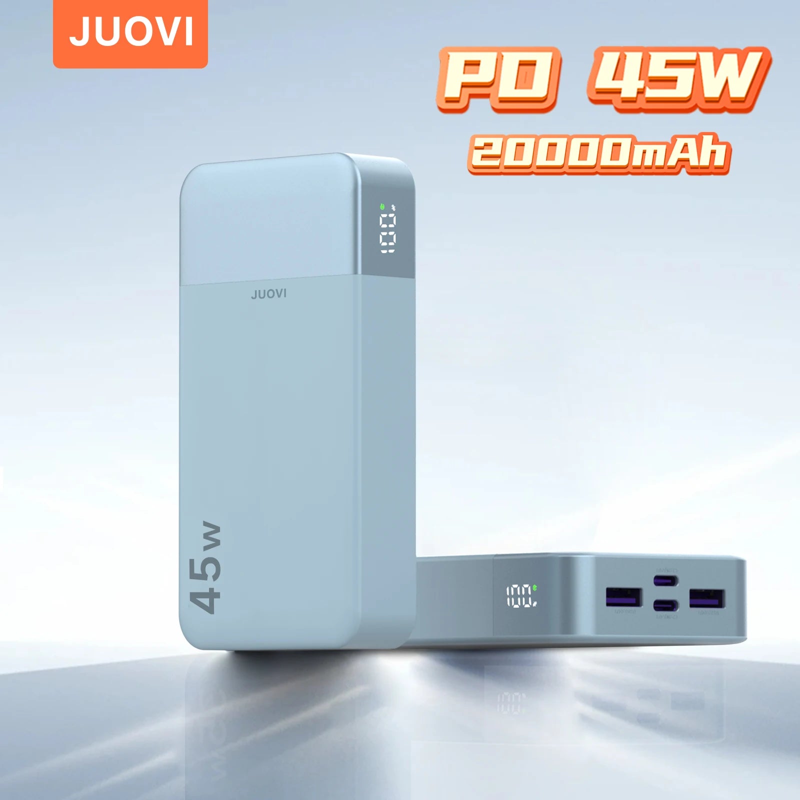 JUOVI 45W 20000mAh Power Bank Super Fast Charging Portable Powerbank for iPhone 17 Samsung S26 Pocket-Sized Portable Charger