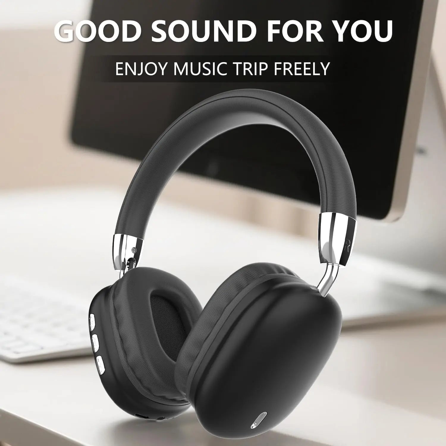 Foldable Over Ear Bluetooth Headphones Pink Stereo Wireless Headset with Microphone Support TF Card for Gaming Music