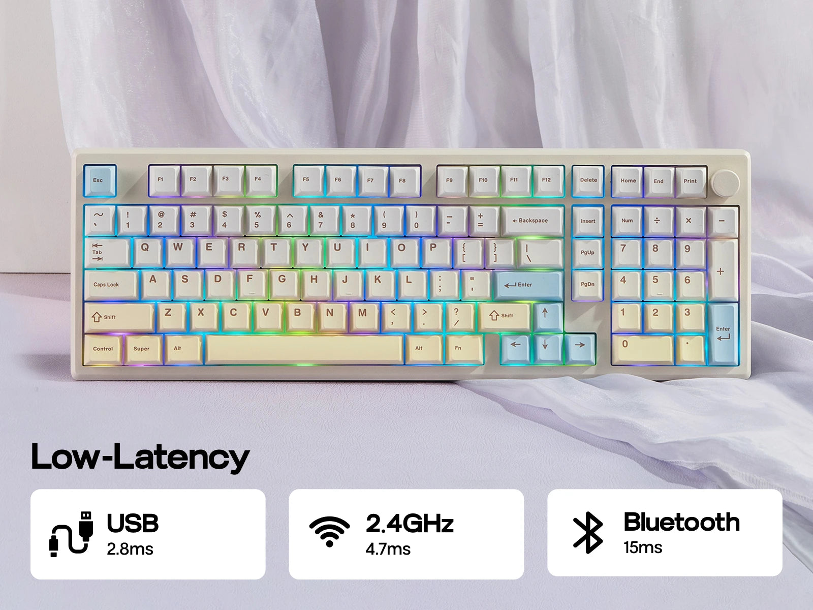 EPOMAKER Galaxy100 Lite QMK/VIA 96% ANSI US Layout Wired/2.4GHz/BT Wireless 1800 Aluminum Mechanical Keyboard 8000mAh Battery