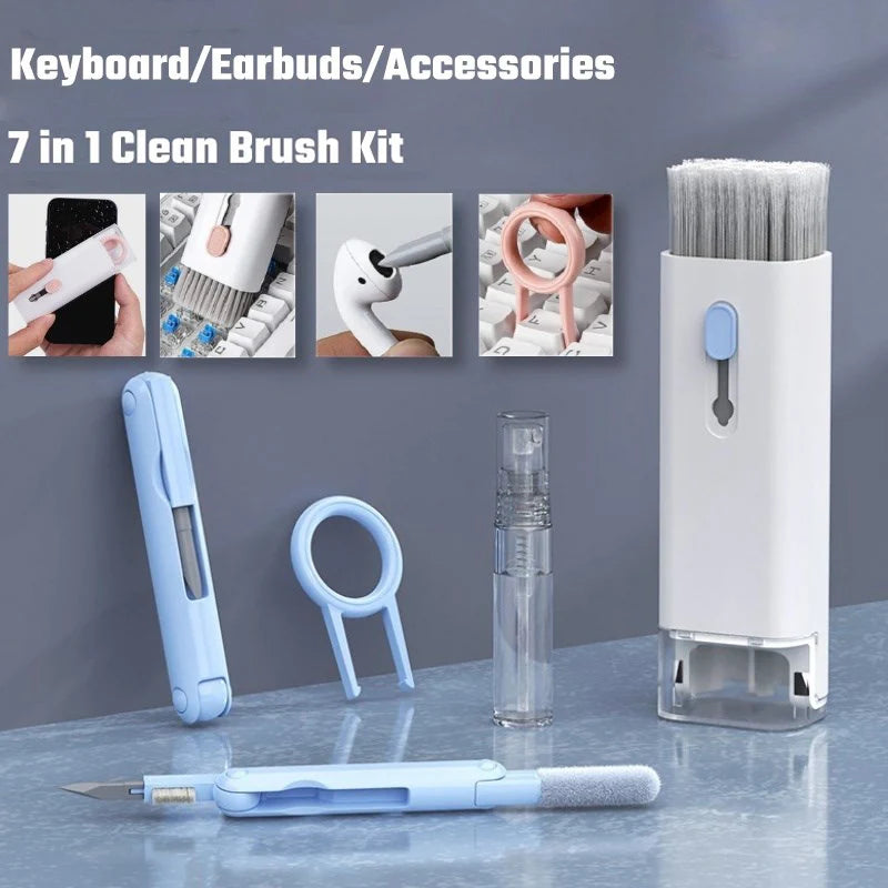 7-in-1 Keyboard Cleaning Brush Kit Earphones Cleaning Pen For AirPods iPhone Cleaning Tools Computer Cleaner Kit Keycap Puller