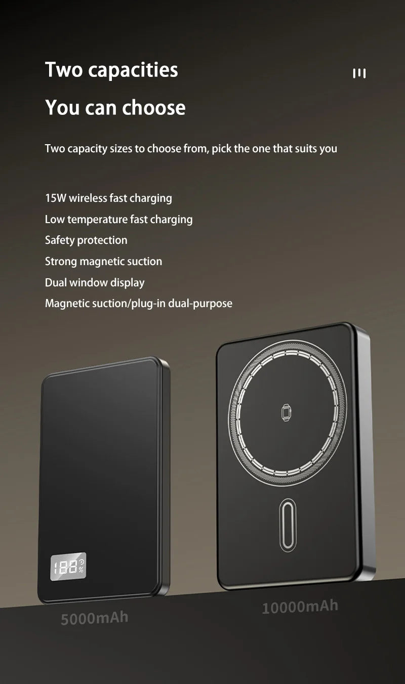 Wireless Magnetic 500000mAh Power Bank Fast Charging Portable PD22.5W External Battery for Magsafe for iPhone17 Samsung Xiaomi