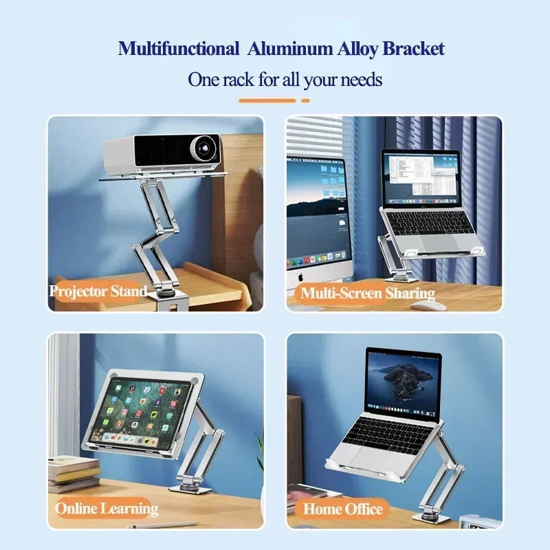 Eary Laptop Mount for Desk, Laptop Arm Mount with 360°Rotating for Notebook up to 17 inch, Adjustable Foldable Laptop Stand Holder - WinSupport Tech