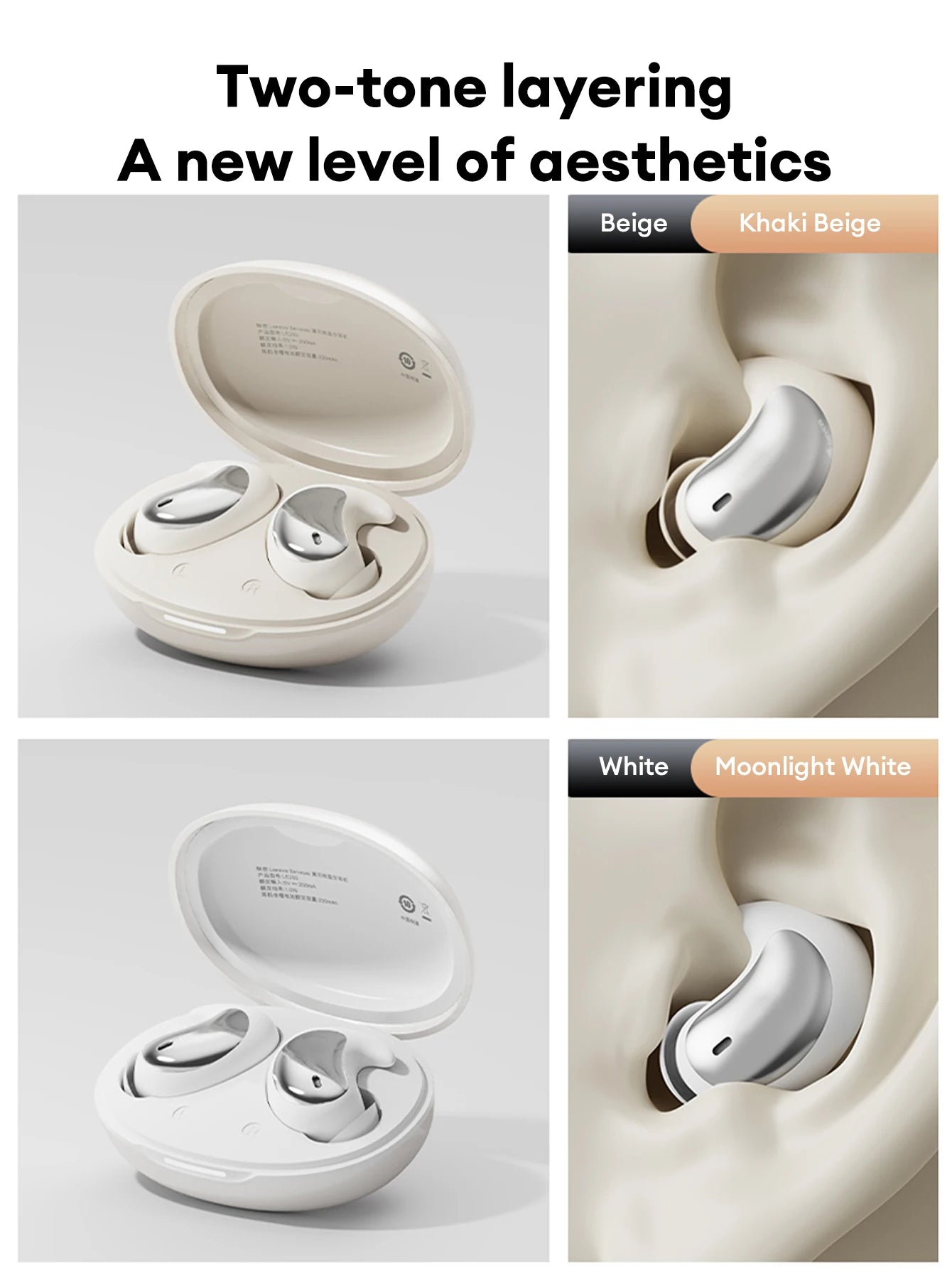 Lenovo LE203 Wireless Bluetooth 6.0 Sleep Headphones Small Lightweight Comfortable In-Ear Earphone Long Battery Life With Mic
