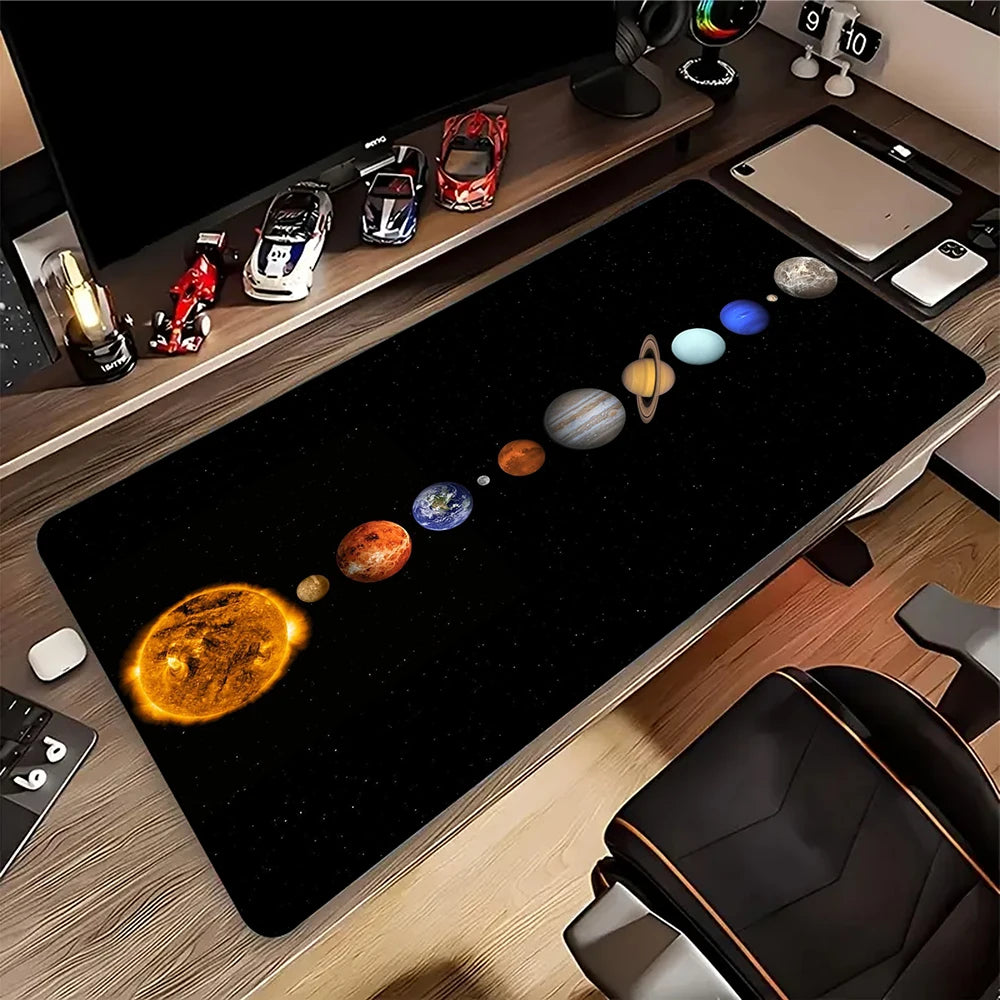 New Solar System Space Gaming Mouse Pad Large Mouse Mat Laptop Mouse Carpet Game Carpet Keyboard Pads Gamer Desk Mat 90x40cm