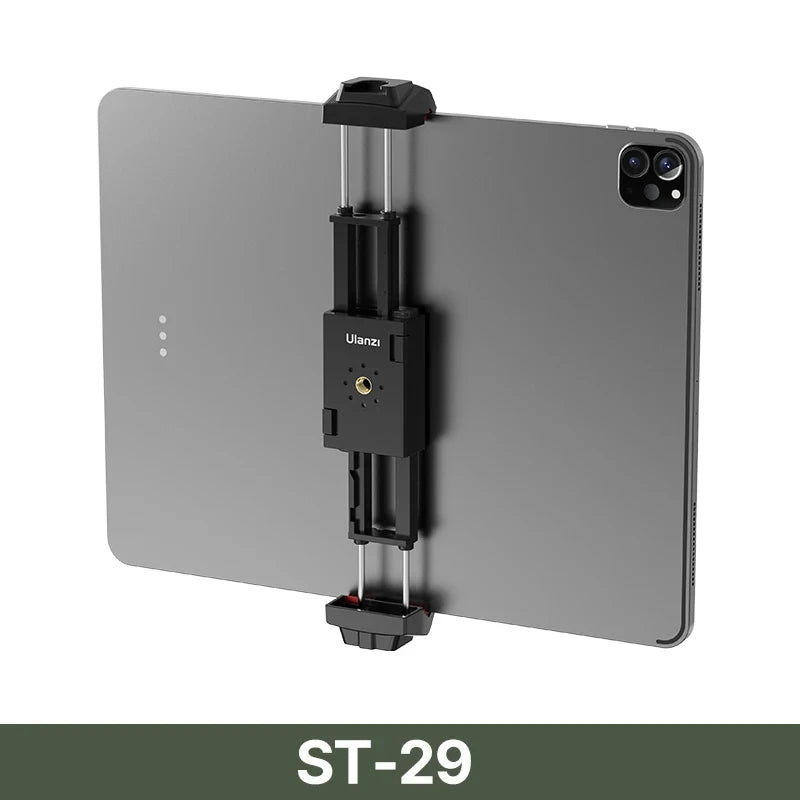 Ulanzi ST-29 Universal Tablet Tripod Mount Stand Phone Holder w Cold Shoe For iPhone iPad Air Pro Horizontal Vertical Shooting