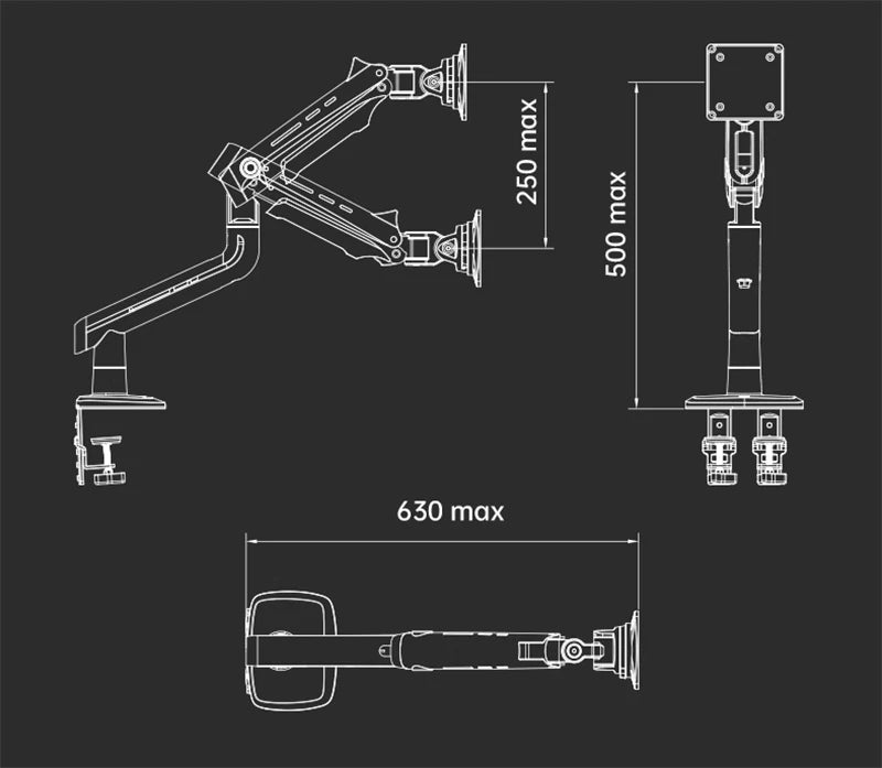 NB G60 E5 F5 Gaming Monitor Arm 32-60 Inch Curved Arc Screen Desktop 2-20kgs Ultra Wide Monitor Holder Mount with RGB Light
