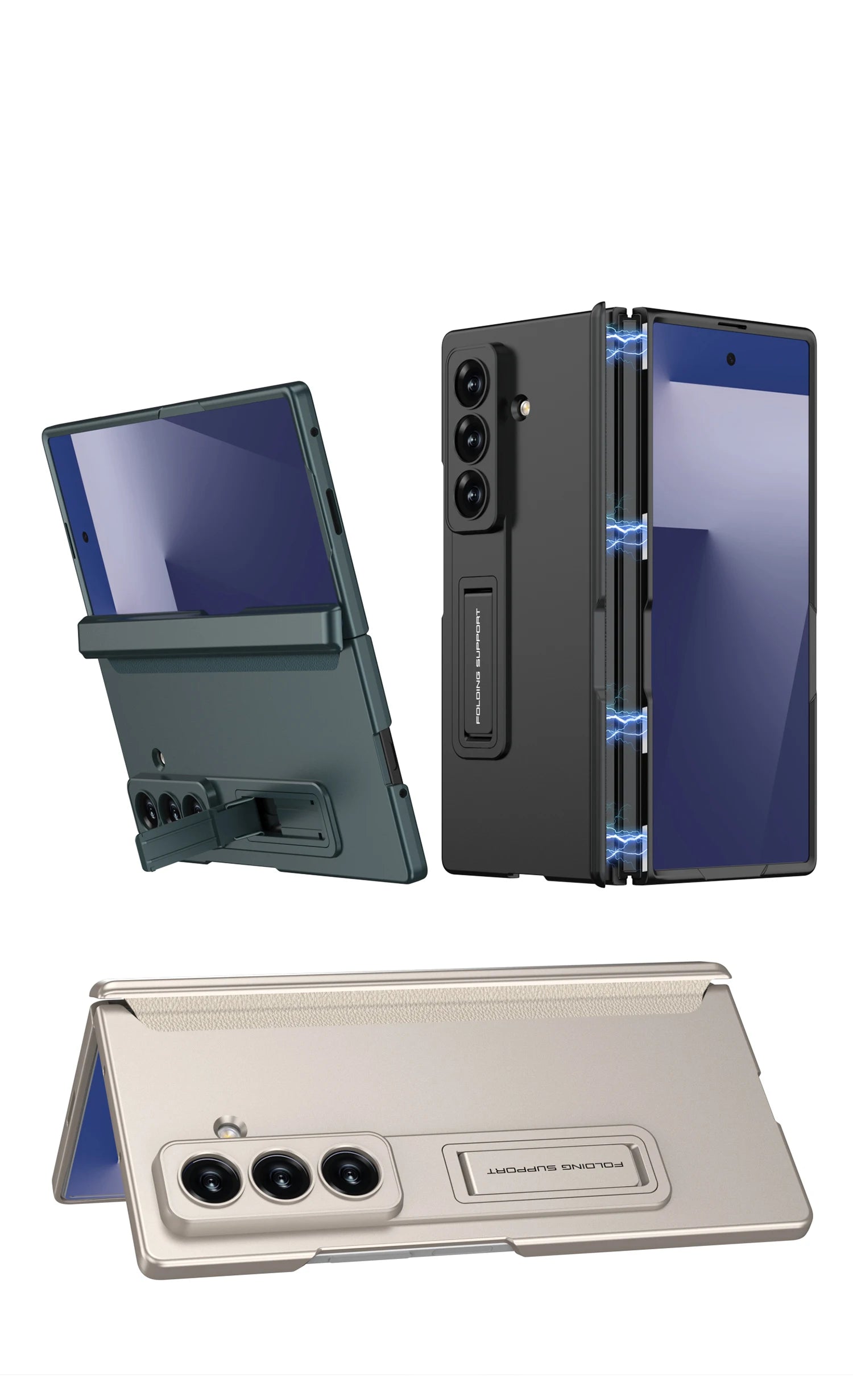 Magnetic Hinge All-included Case for Samsung Galaxy Z Fold 7 6 Ultra-thin Shockproof Stand Matte Cover for Samsung Z Fold7 Case