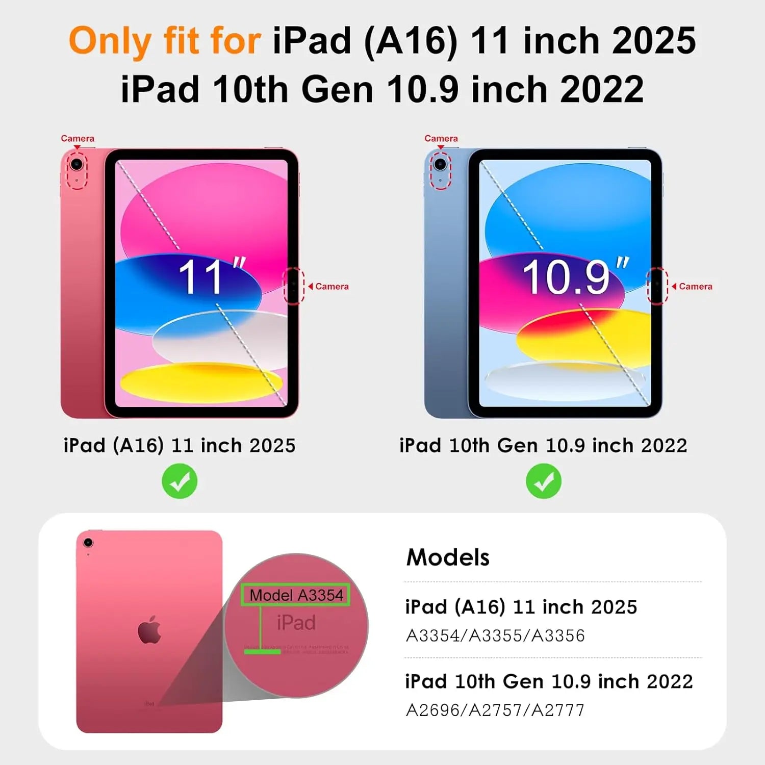 Case for iPad 10th Gen 2022/(A16) 11th Gen 2025, Trifold Stand Smart Cover for iPad 10.9/11 inch,Soft TPU Back, Auto Wake/Sleep