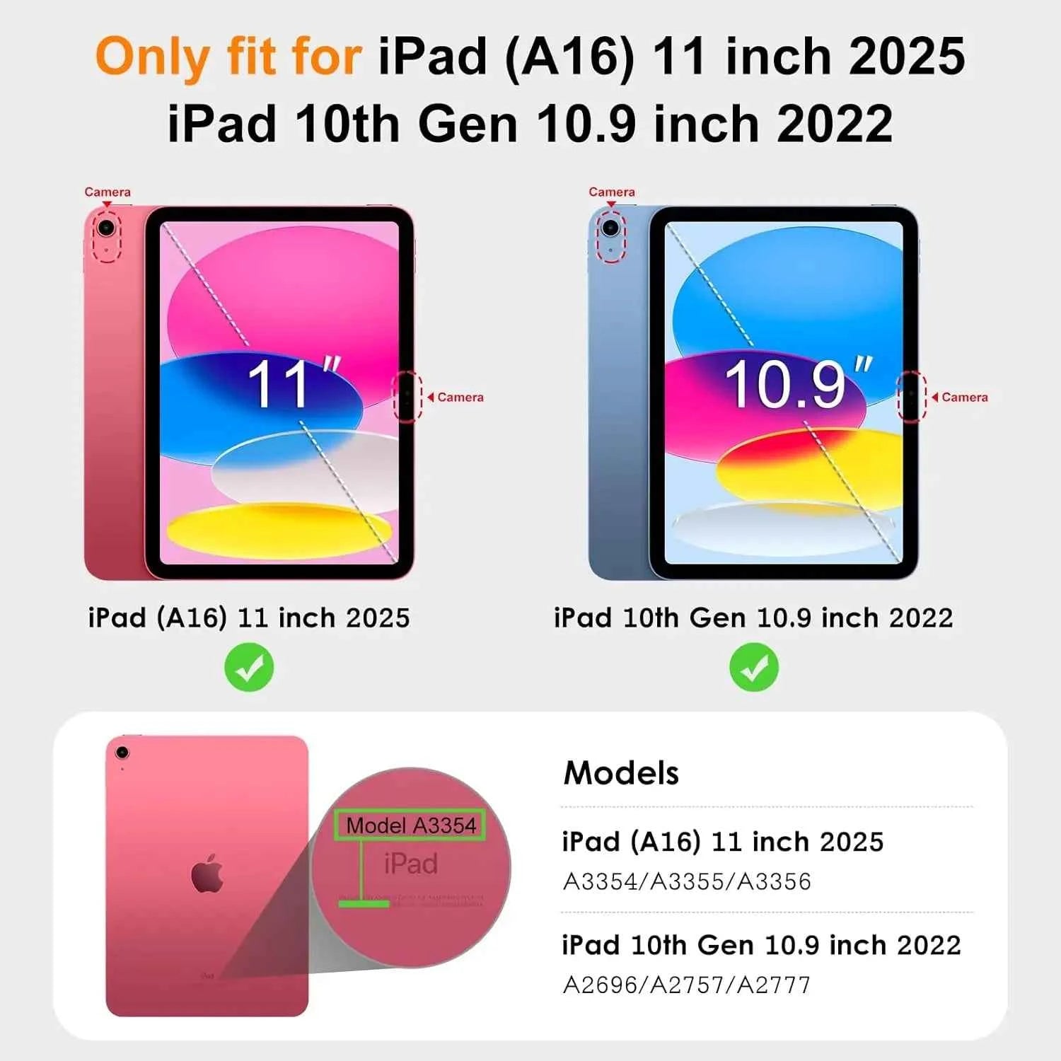 Case for iPad 10th Gen 2022/(A16) 11th Gen 2025, Trifold Stand Smart Cover for iPad 10.9/11 inch,Soft TPU Back, Auto Wake/Sleep