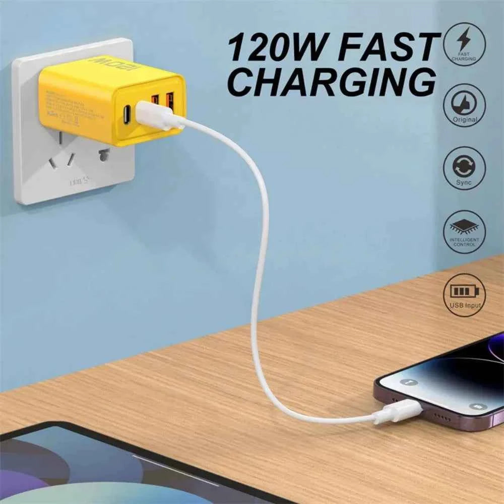 4 Ports USB C PD Charger Quick Charge 3.0 Type C USB Phone Chargers Fast Charging Adapter