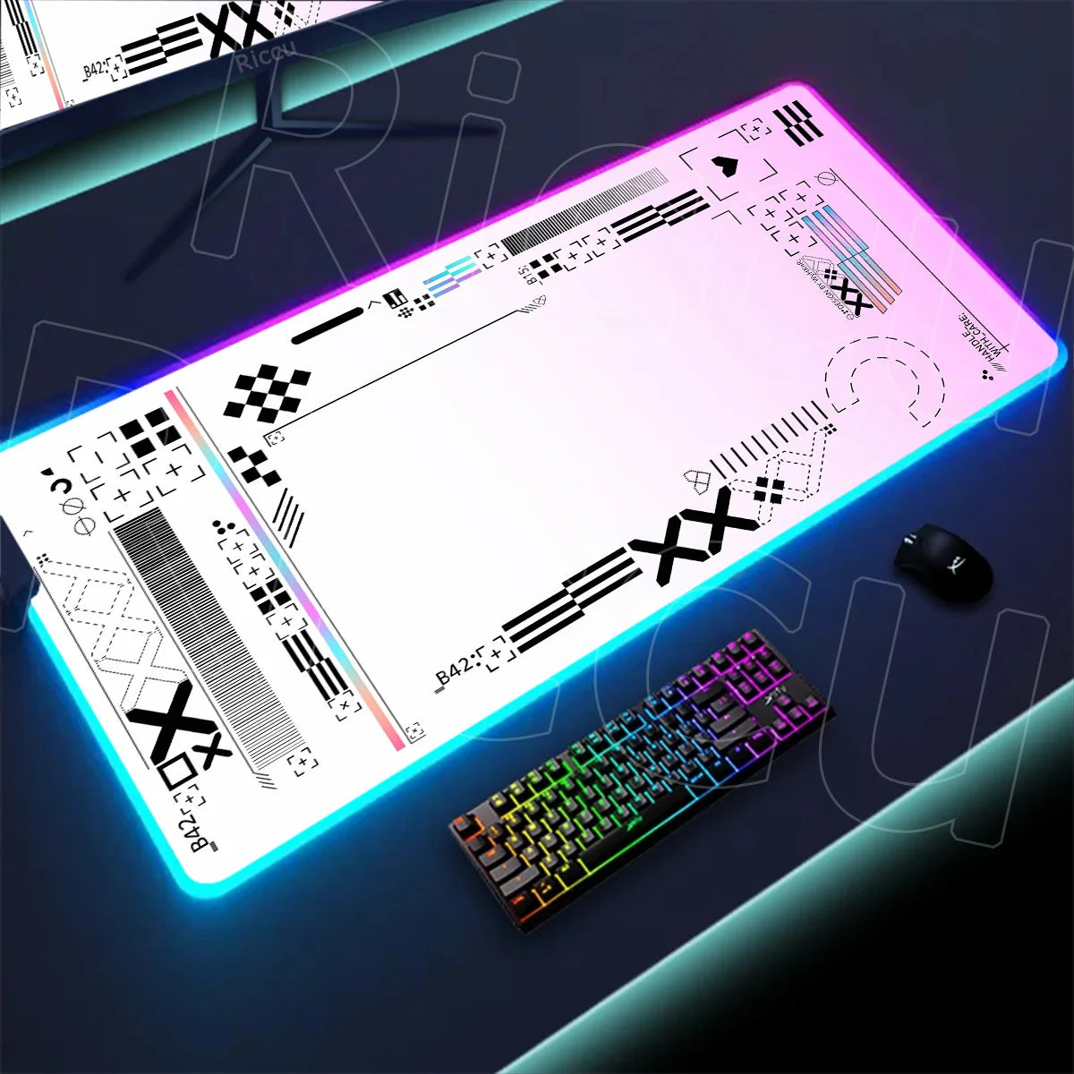 RGB Mousepad Large Size LED Glowing Keyboard Table Pad XXL CsGo Print stream Gaming Mouse Pad Non-slip Rubber Mat With Backlight