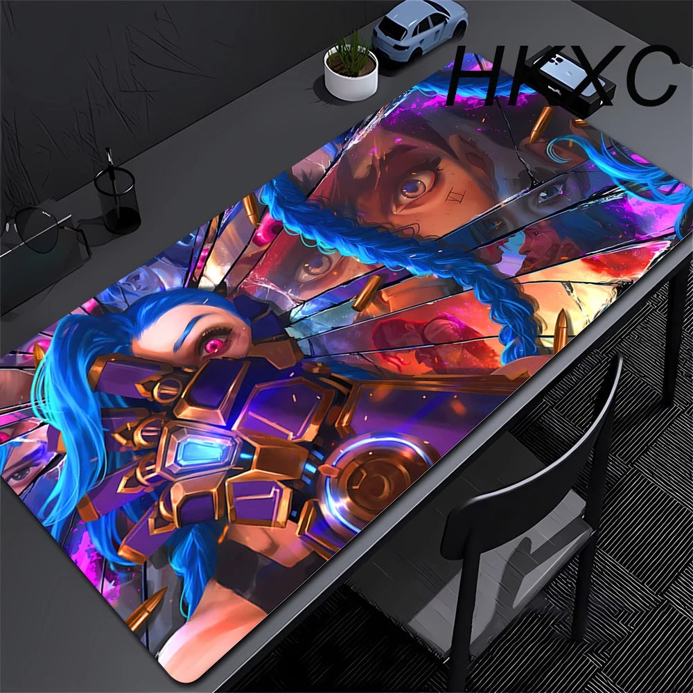Arcane Jinx Anime Mouse Pad Large Computer Office Game Table Mats XXL Rubber Anti-slip Gaming Keyboard Mousepads Long Desk Pads