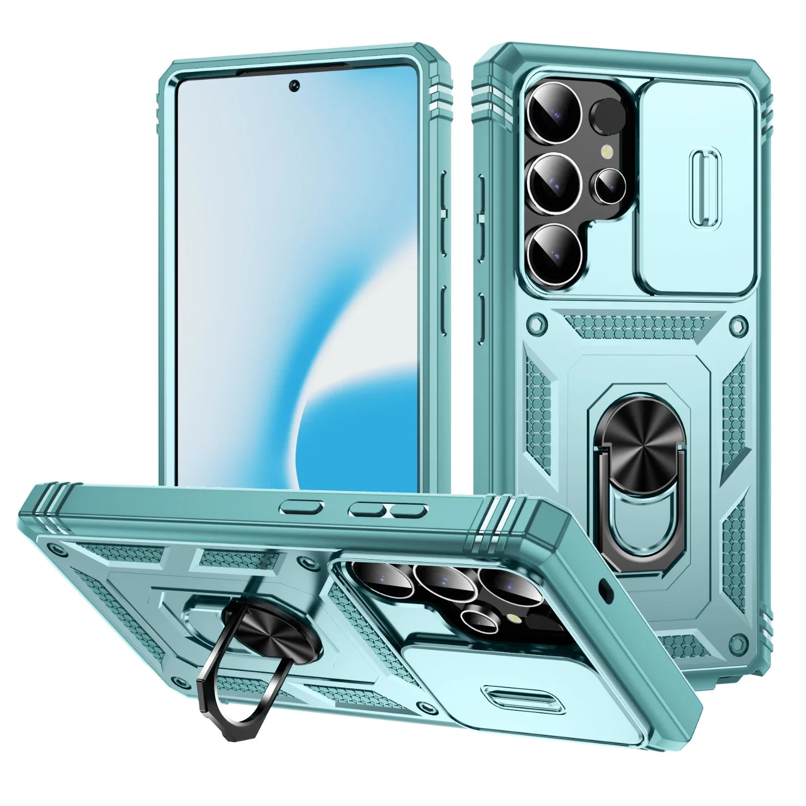 360 Full Protection Phone Case For Samsung Galaxy S25 S24 S23 Ultra Plus S25 Edge S24FE Case Armor Car Magnet Ring Stand Cover