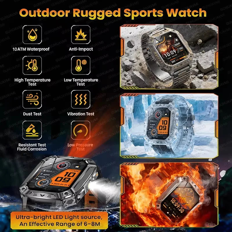 TANK Ultra 2026 1400mAh Military GPS Smart Watch Men 200Day Standby Rugged Tactical Watch 10ATM Diving SOS Satellite Alert Clock