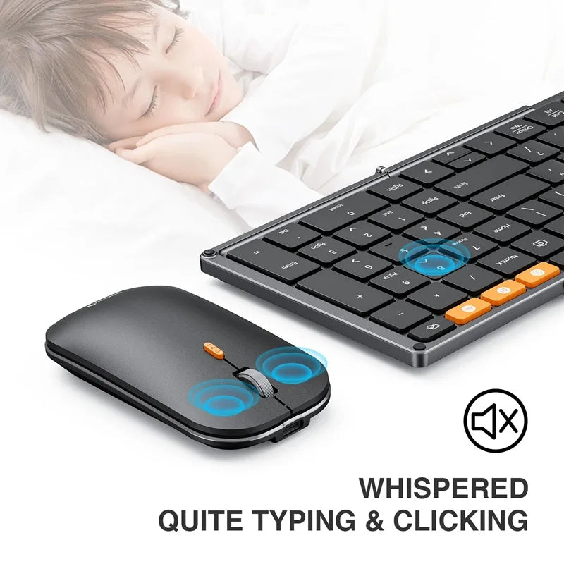 ProtoArc Foldable Keyboard and Mouse, XKM01 Combo for Business Travel 2.4G+Dual Bluetooth Portable  for Laptop iPads Tablets - WinSupport Tech