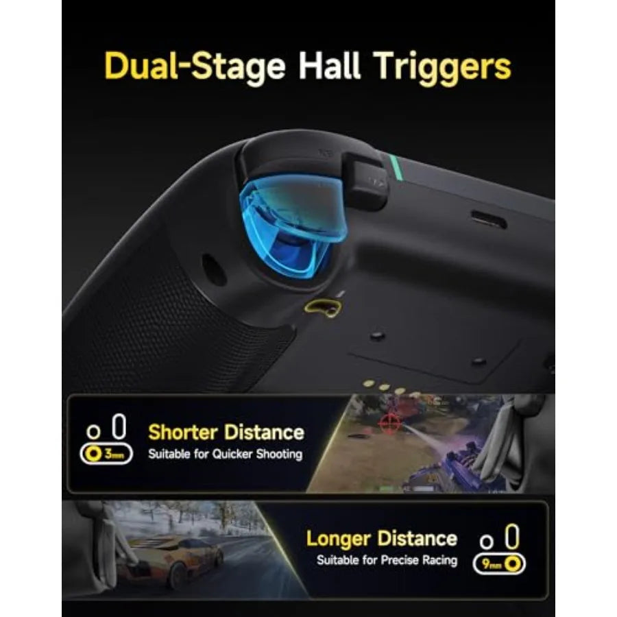 X05Pro Wireless Gaming Controller for PC, Switchand Phone Ultra-Quiet Buttons, Hall Effect Joysticks, 2-Stage Triggers, 1000Hz