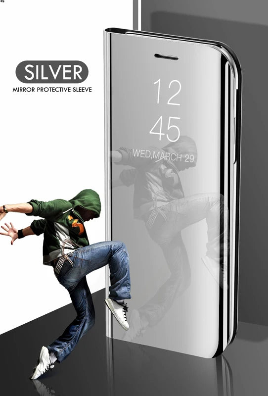 For Samsung Galaxy S26 S25 Ultra Plus FE Edge 5G Smart Mirror Protector Case Flip Holder Shockproof Cover Sumsung S26 Pro Fundas