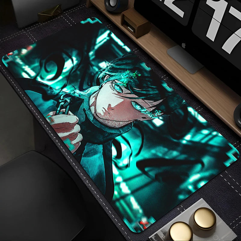 Mouse Pad Japan Anime Blue Lock Nagi Seishiro Mousepad PC Gamer Keyboard Rug Black And White Laptop Gaming Accessories Desk Mat
