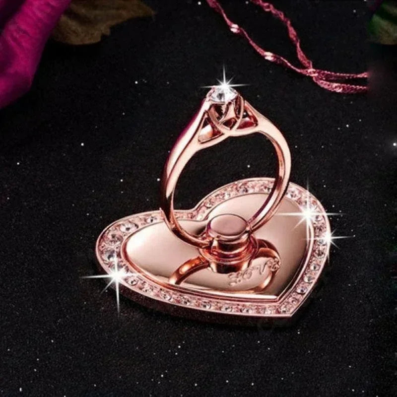 Heart-shaped Diamond Mobile Phone Holder  Phone Ring Holder Accessories