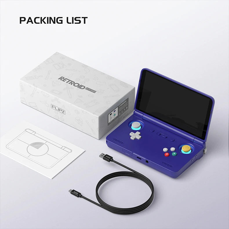 Retroid Pocket Flip2 SD865 5.5”1080p OLED WIFI6 Android Handheld Portable Gaming Console With Hall Rockers Folding Game