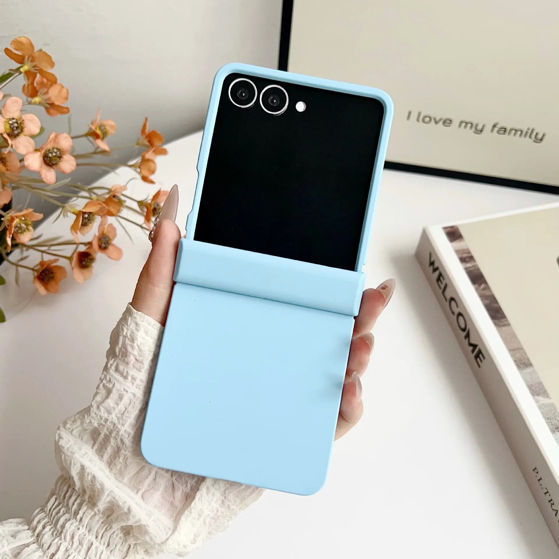 Dopamine Candy Color Matte Phone Case for Samsung Galaxy Z Flip 7 FE 6 5 Flip 4 3 5G Hinge Protective Hard Back Cover