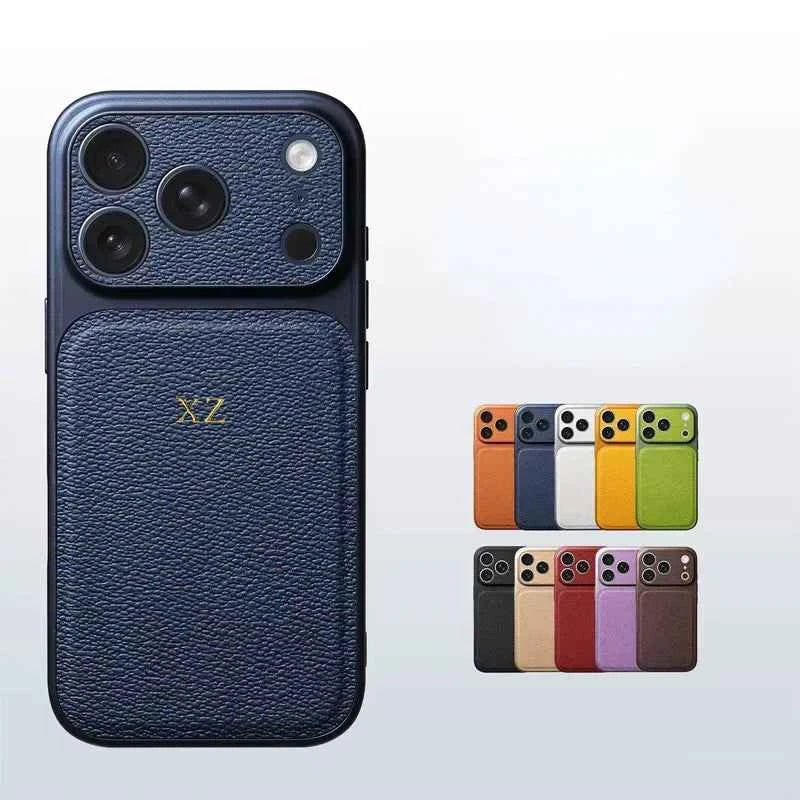 Personalise Gold Silver Initials Letter Leather Case For Iphone 15 14 13 17 pro max 14 16 Plus 17air Luxury Lens Protextion Case