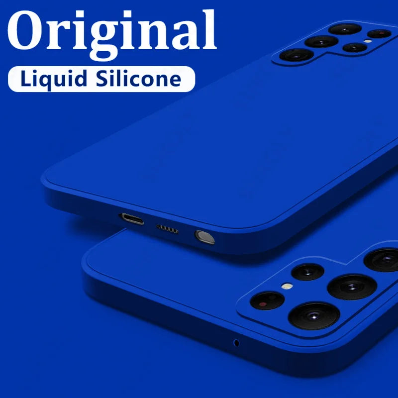 Case For Samsung Galaxy S26 S24 S23 S22 S25 Ultra S24 FE A57 A56 A55 A16 A17 5G S25 Edge Shockproof Liquid Silicone Phone Cover