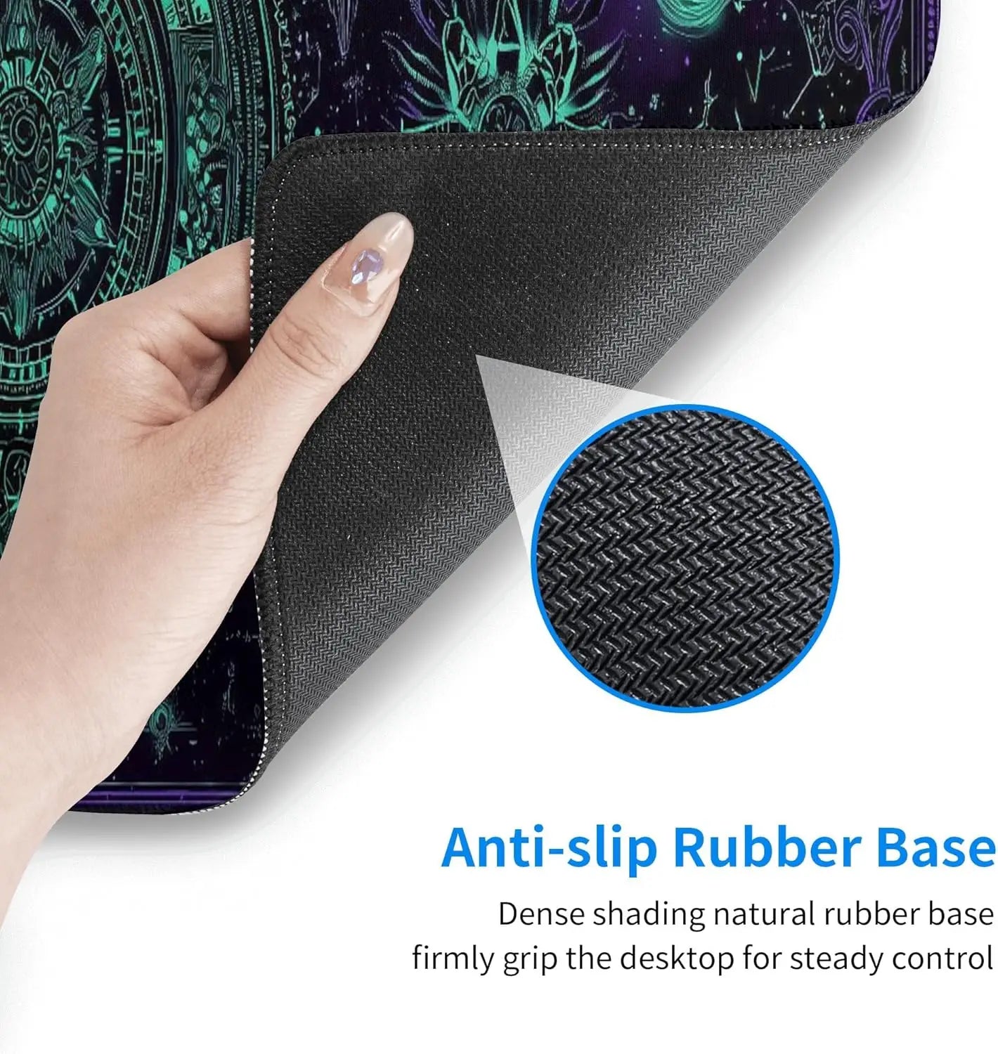 Goth-Themed Extended Gaming Mouse Pad – XL Large Desk Mat with Stitched Edges for Gamers and Home Office