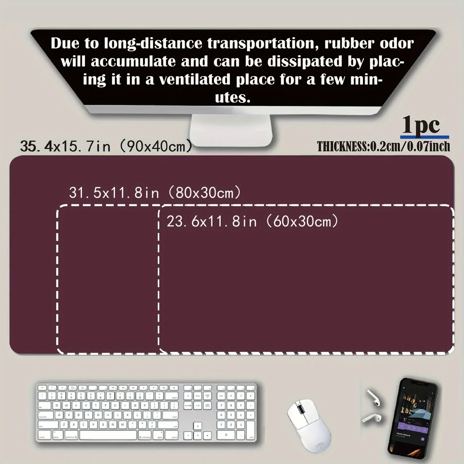 Large White Sports Car Design Gaming Mouse Pad Anti-Slip Rubber Base Extended Desk Mat for Gamer Office Use Computer Accessories - WinSupport Tech