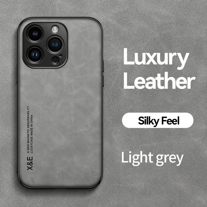 Luxury Magnetic Leather Case For iPhone 16 15 14 13 12 11 Pro Max Mini Plus XR XS X SE 15Pro Shockproof TPU Silicone Back 2026