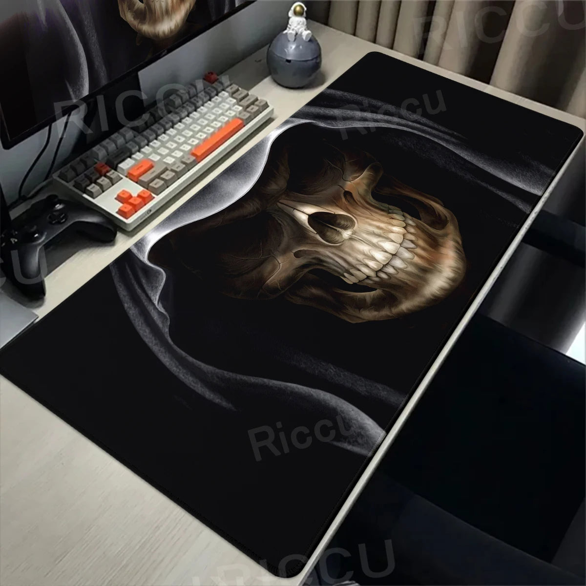 Black White Skull Gaming Mouse Pad Large Mousepad XXL Table Mat Anti-slip Keyboard Accessories Office Laptop Desk Mats Gamer Rug