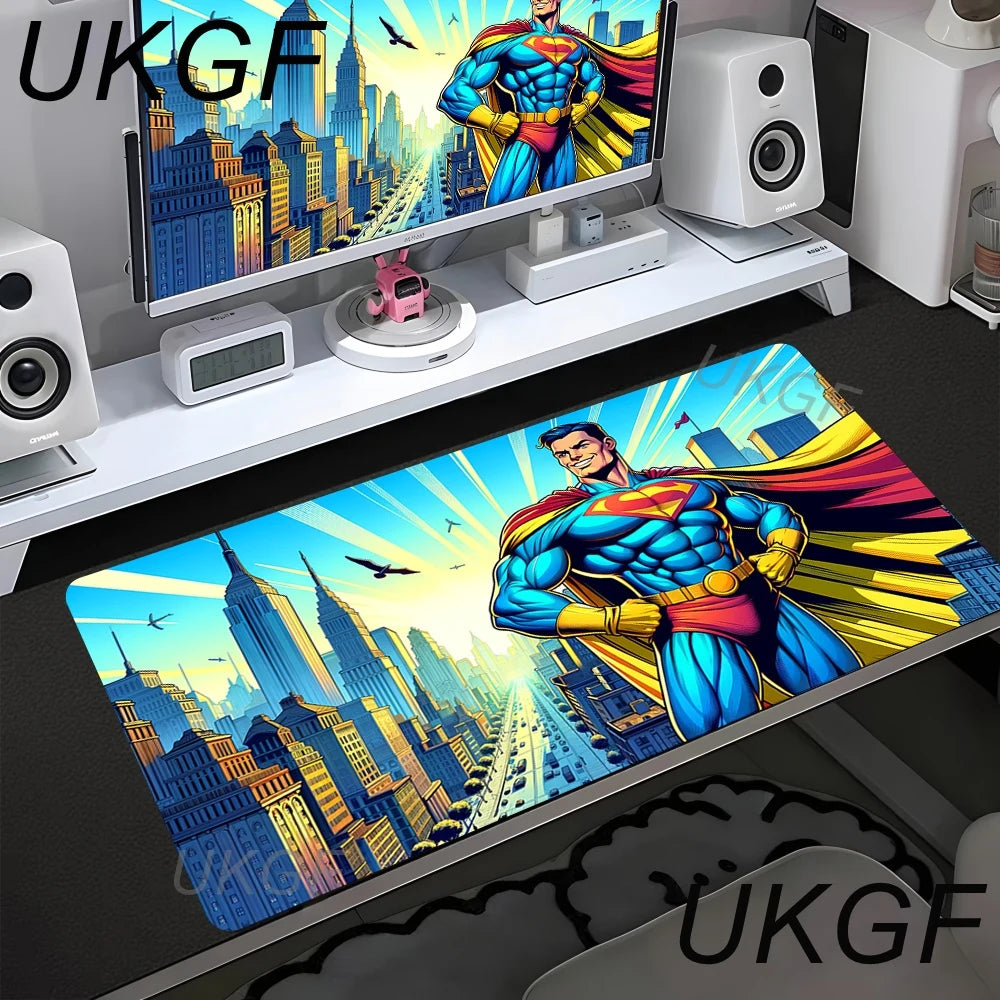 Anime S-Superman Mouse Pad Office PC Speed Gamer Keyboard Mousepad Laptop Gaming Accessories XXL Desk Mat 900x400 Carpet