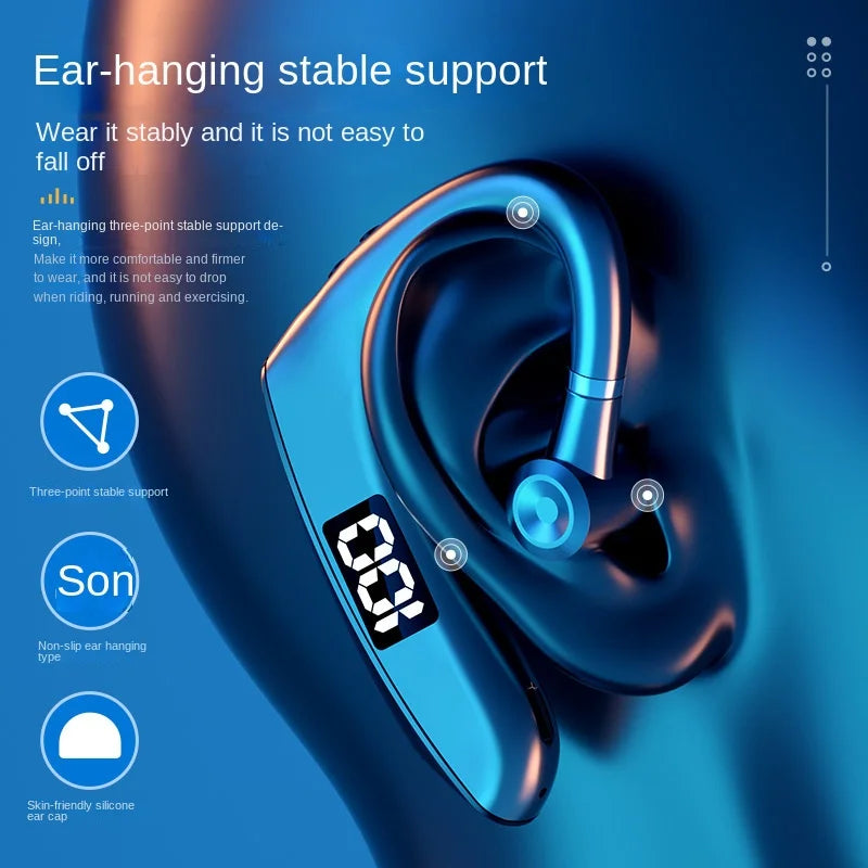 Business Bluetooth Headset With Microphone Rechargeable Long Standby Driving Car High Sensitivity Handsfree Wireless Headphones