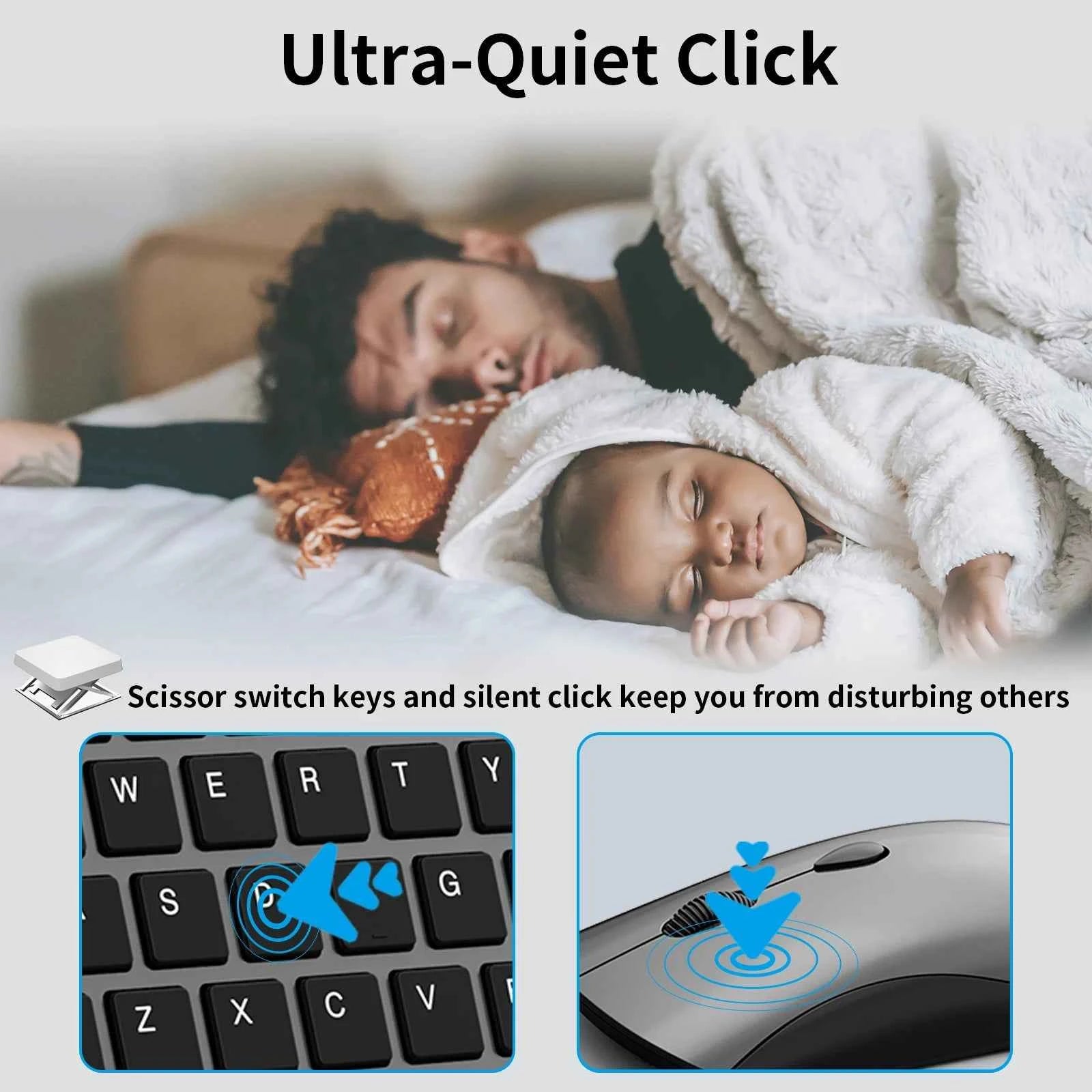 Mini Wireless Keyboard and Mouse 2.4G Protable Silent Mice Russian Korean Hebrew US Keyboard Kit for Laptop Mac PC TV Box
