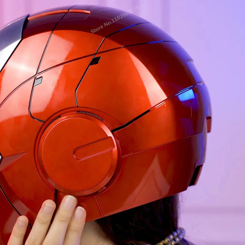 New AutoKing 1:1 Mk5 Iron Man Helmet Cosplay Voice Control Eyes with Light Model Toys for Adult Electric Wearable Christmas Gift