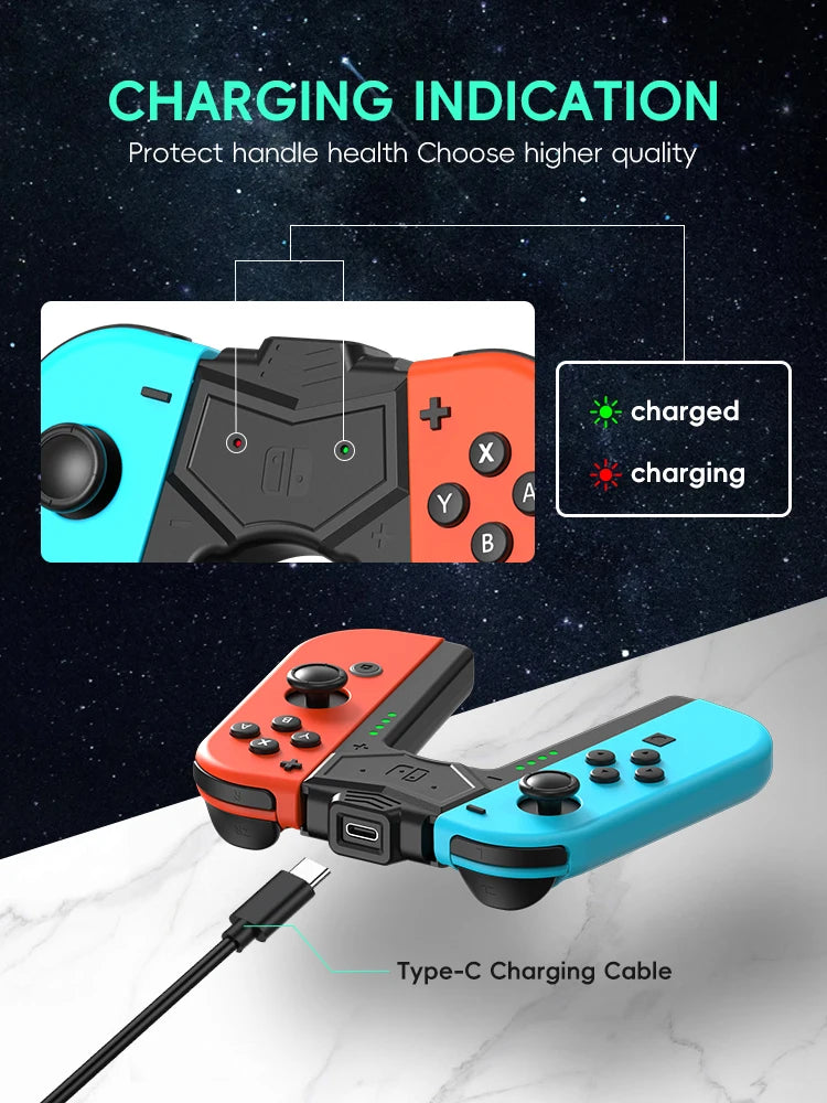 DATA FROG Charging Grip for Switch Controller, Joycon Charging Handle Bracket for Switch/OLED/Lite Game Console Accessories
