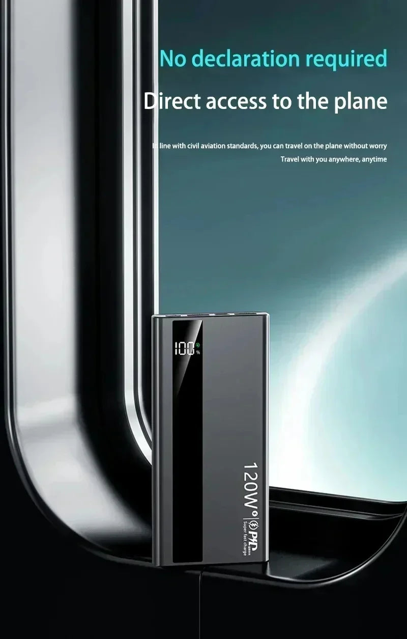 Lenovo 120W Fast Charging 2026 Large Capacity 200000mAh Digital Display Power Bank Outdoor Power Supply for Huawei iPhone