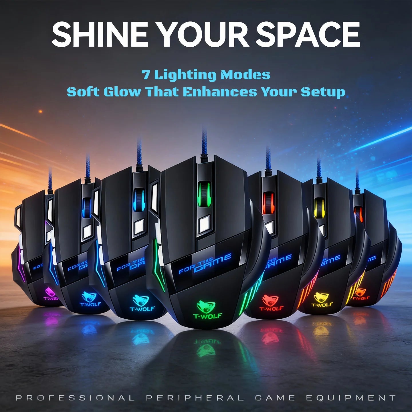 Wired Gaming Mouse 7 Buttons RGB Backlit Mouse Fire Button 2400 DPI Adjustable Ergonomic Optical Mouse for PC Laptop Gamer Professional