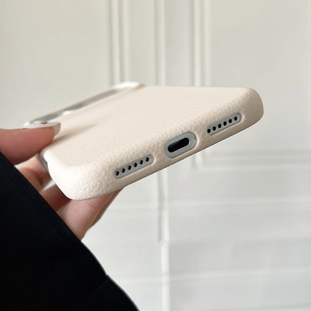Luxury Leather Texture Phone Case for iPhone 17 pro Max/Air 16/15/14/13/12/11 plus pro Max - Shockproof Soft TPU Cover Shell