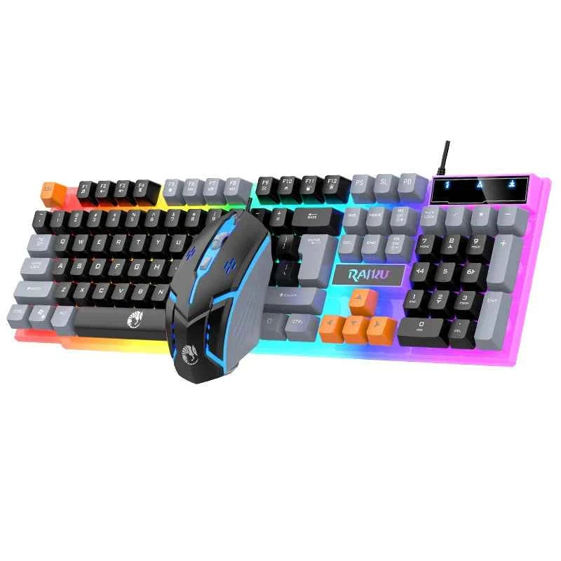 • Keyboard and Mouse with Colorful Light: The Raiku T26 keyboard and mouse set comes with a variety of colorful lights, providin